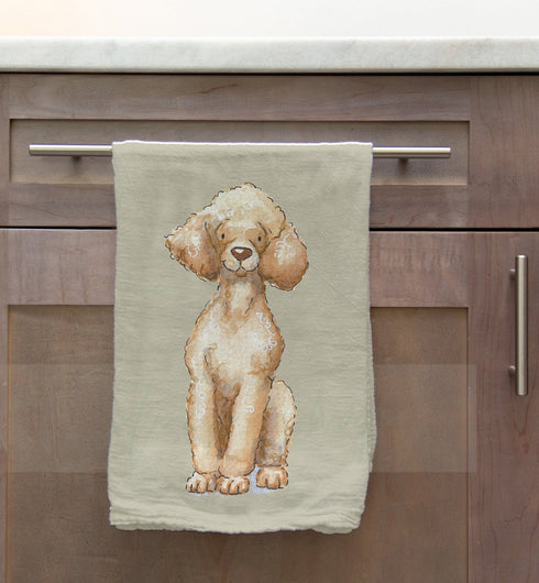 Poodle Blonde Tea Towel